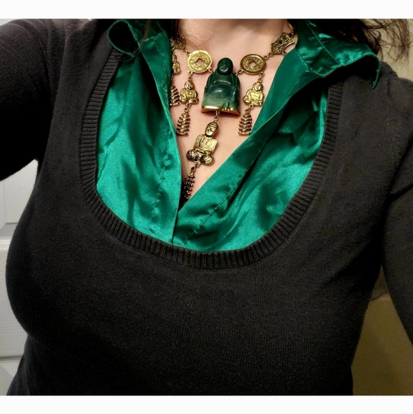 Vintage Crown Trifari Buddha necklace - Picture 2 of 14